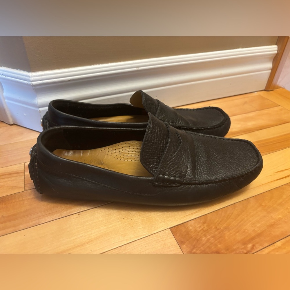 Cole Haan Black Leather Slip-On Loafers